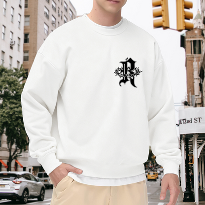 Thorn Wrapped Gothic R Letter Chest Crewneck Sweatshirt