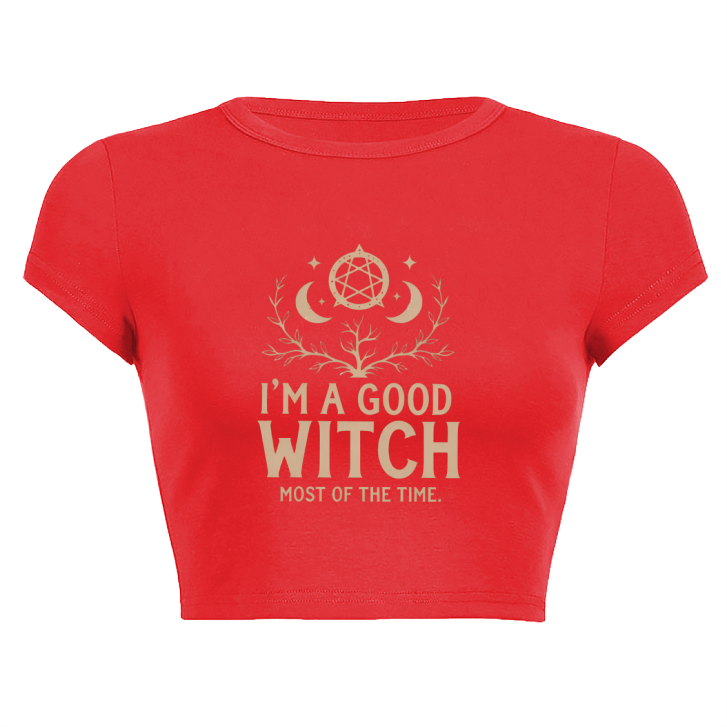 I¡¯m A Good Witch Mystic Moon Pentagram Halloween Crop Top