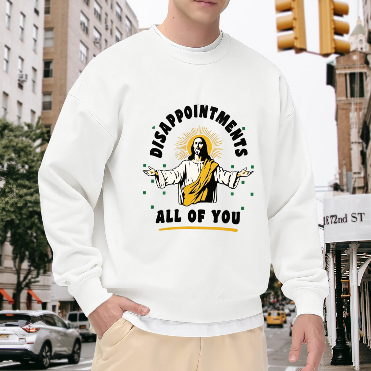 Funny Jesus Disappoint Everyone Graphic Crewneck Sweatshirt