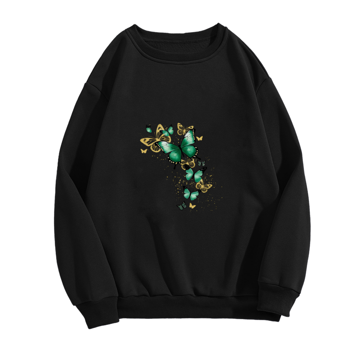 Minimalist Wink Smiley Face Chest Graphic Crewneck Sweatshirt