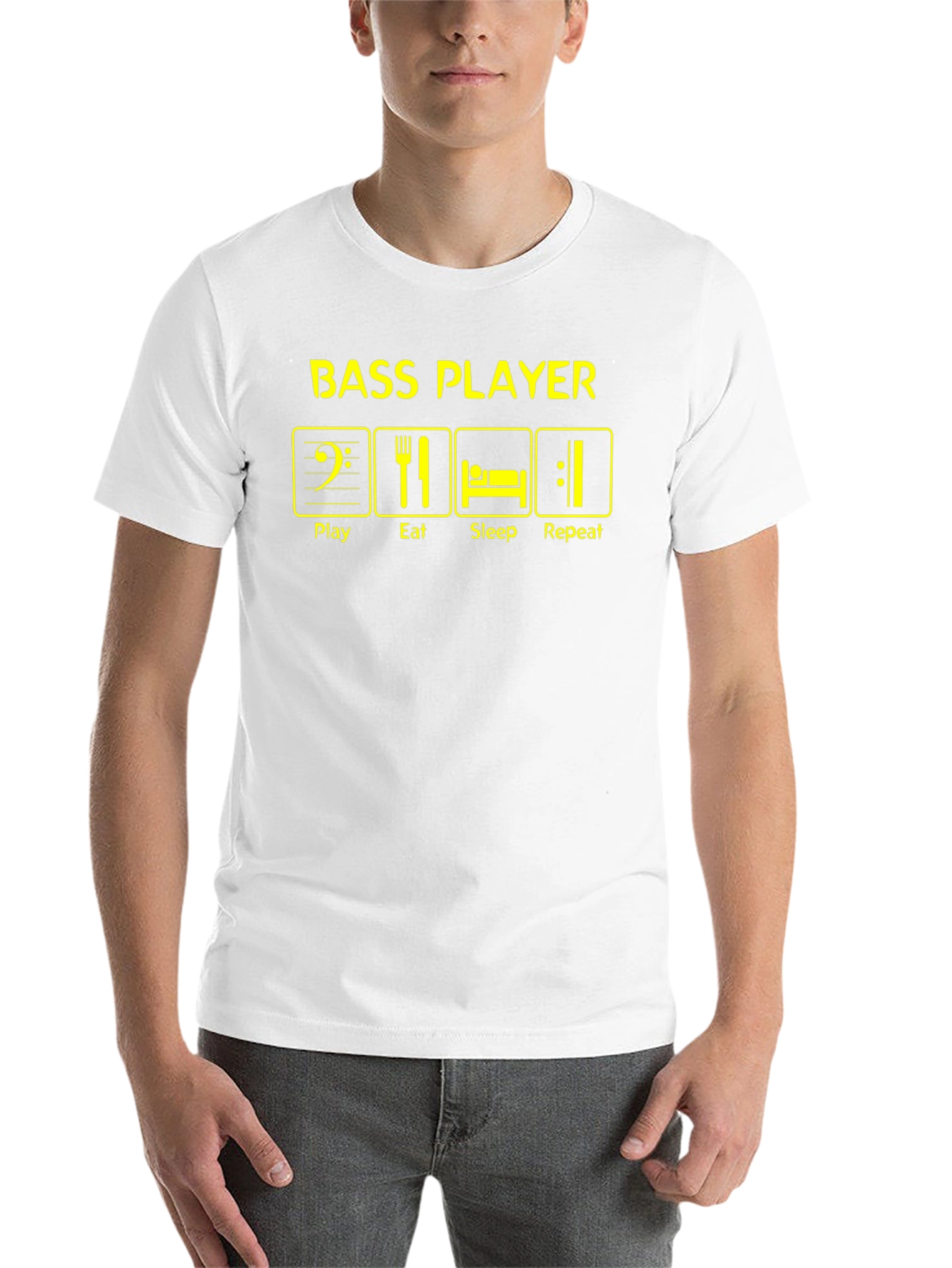 Bass Player Play Eat Sleep Repeat Graphic T-Shirt