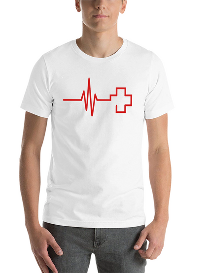 Heartbeat Cross Graphic Tee - Black Cotton