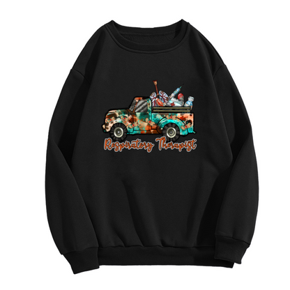 Respiratory Therapist Vintage Truck Profession Graphic Crewneck Sweatshirt