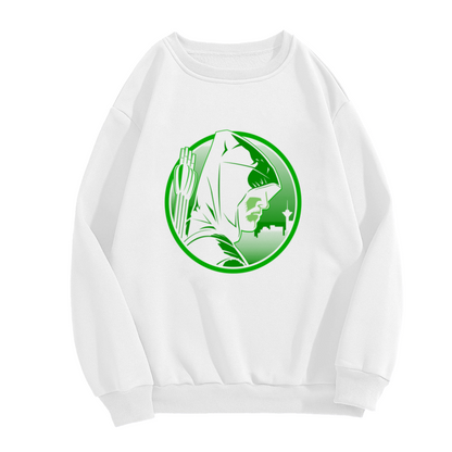 Green Arrow Superhero Comic Character Circle Crewneck Sweatshirt