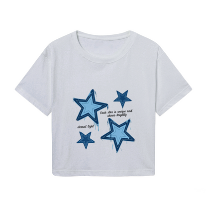 Shine Bright Unique Star Y2K Crop Tee