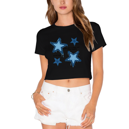 Shine Bright Unique Star Y2K Crop Tee