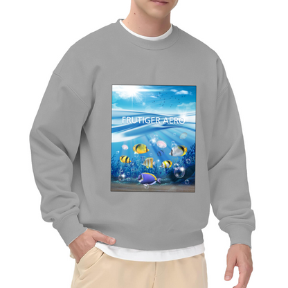 Frutiger Aero Ocean Tropical Fish Graphic Crewneck Sweatshirt