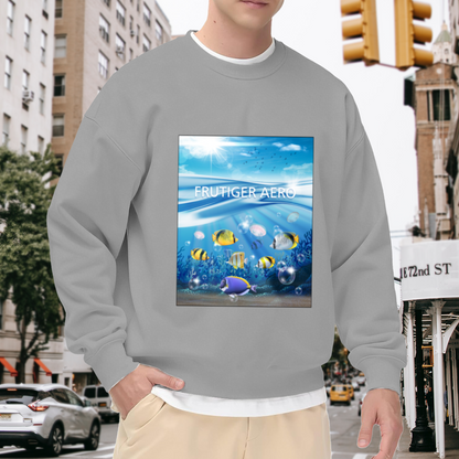 Frutiger Aero Ocean Tropical Fish Graphic Crewneck Sweatshirt