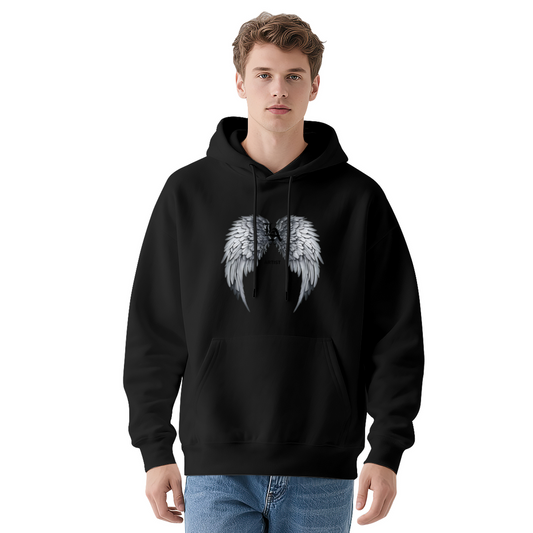 Cool Angel Wings LA Logo Black Street Hoodie