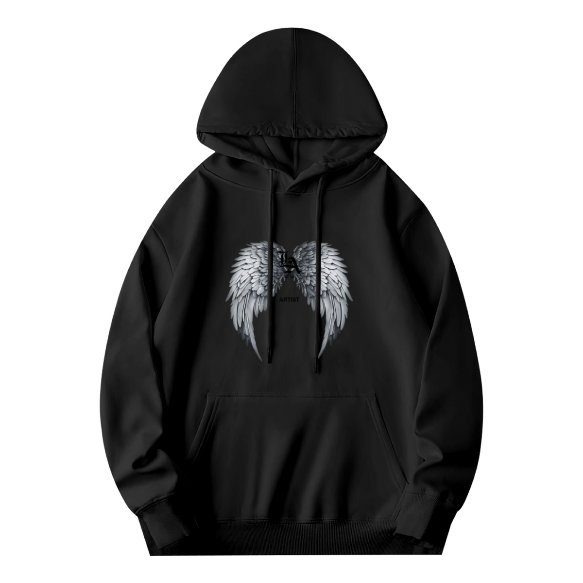 Cool Angel Wings LA Logo Black Street Hoodie