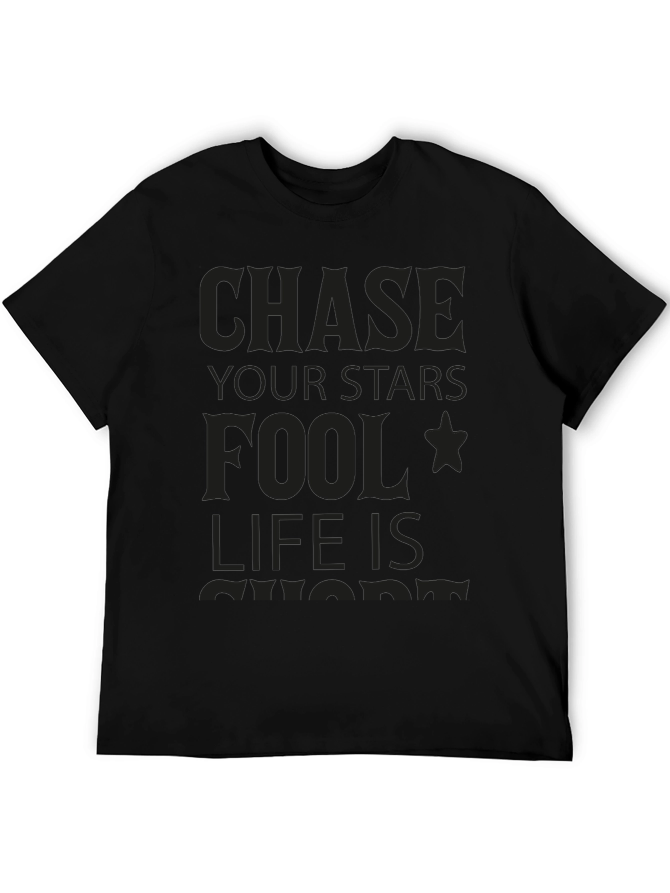 Chase Your Stars Graphic Tee - Black T-Shirt