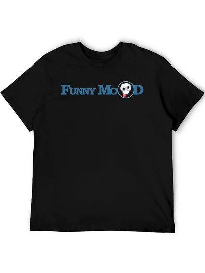 Funny Mood Graphic Tee - Soft Black Cotton T-Shirt