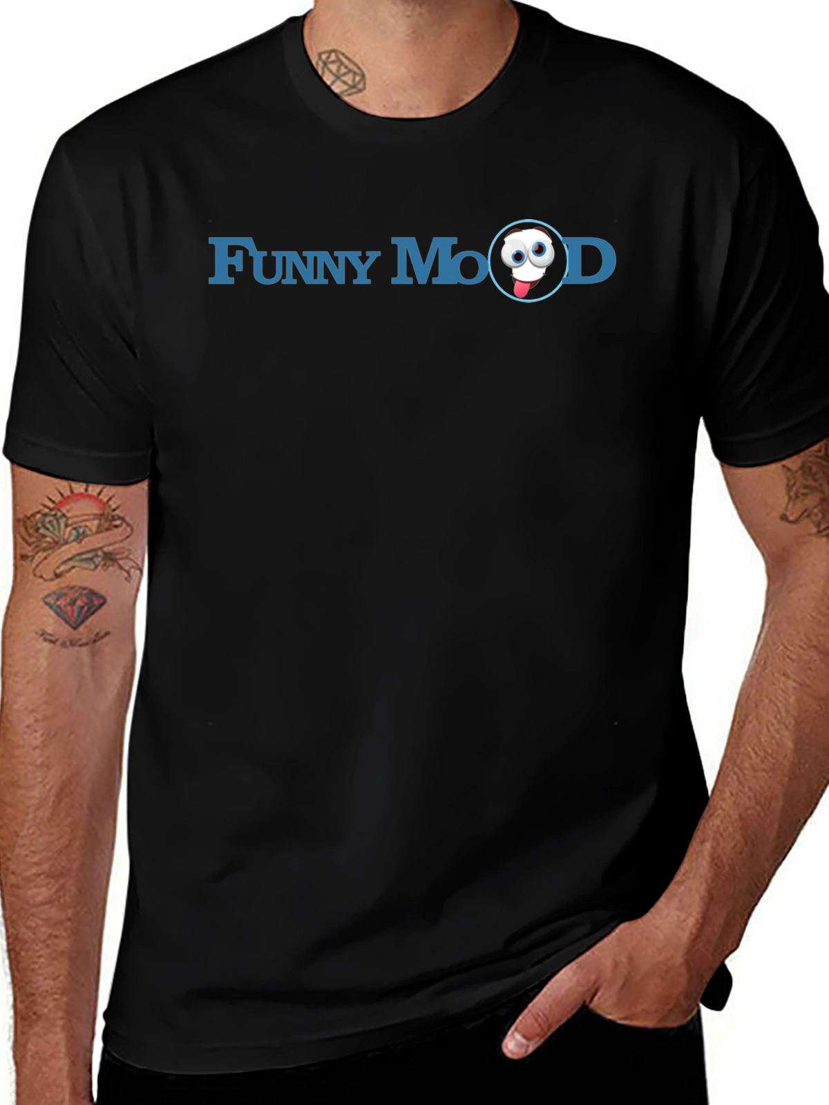Funny Mood Graphic Tee - Soft Black Cotton T-Shirt
