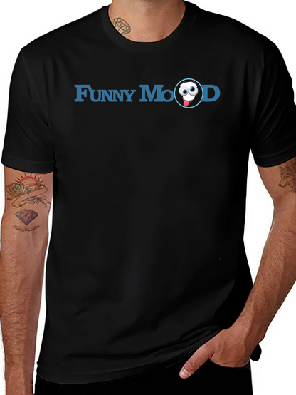 Funny Mood Graphic Tee - Soft Black Cotton T-Shirt