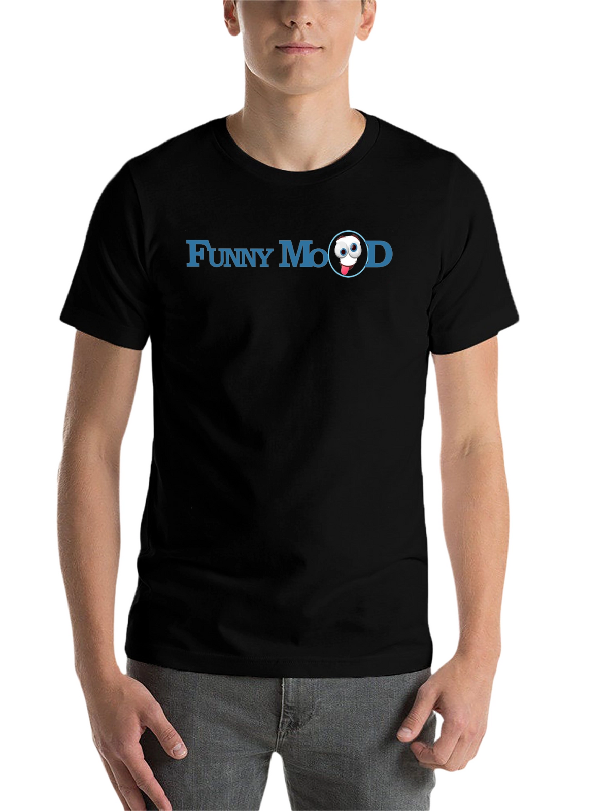 Funny Mood Graphic Tee - Soft Black Cotton T-Shirt