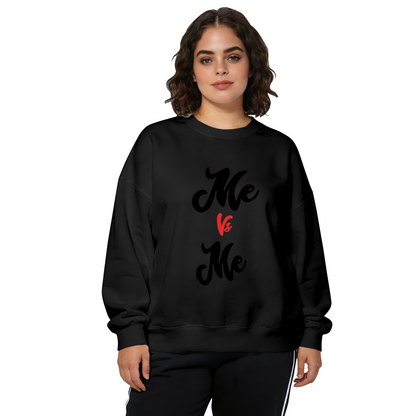 Trendy Me Vs Me Script Lettering Crewneck Sweatshirt