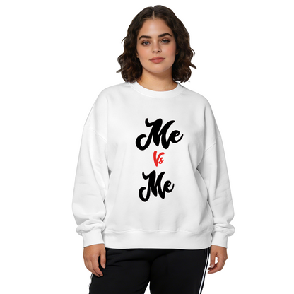 Trendy Me Vs Me Script Lettering Crewneck Sweatshirt