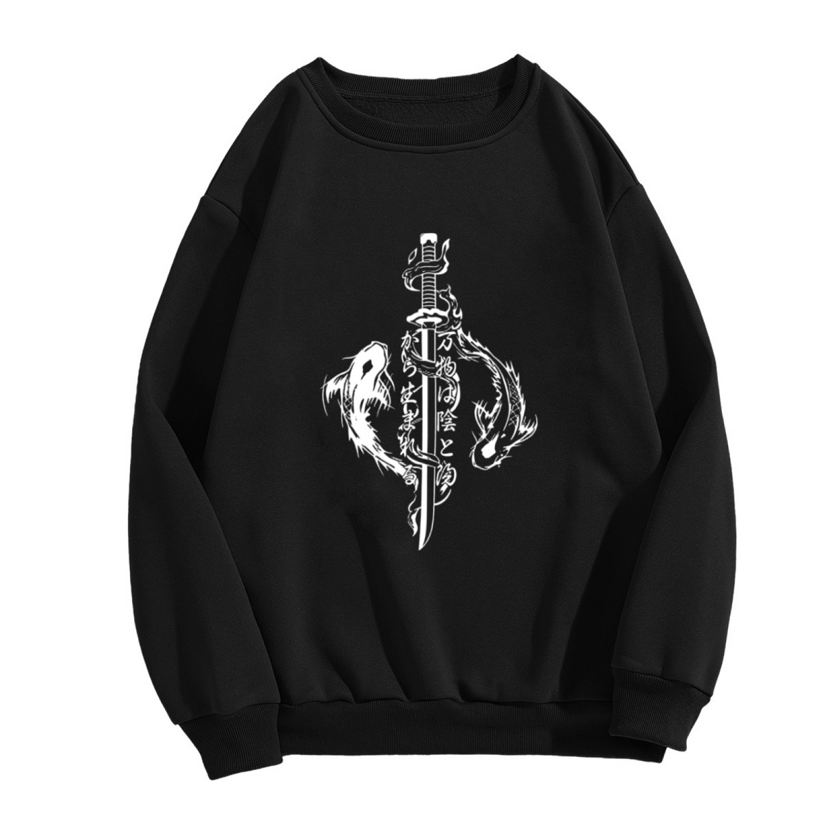 Japanese Koi Dragon Samurai Katana Tattoo Style Crewneck
