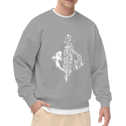 Japanese Koi Dragon Samurai Katana Tattoo Style Crewneck
