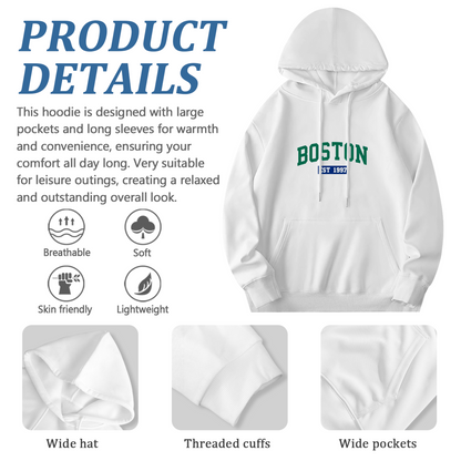 Boston Est 1987 Varsity City?Theme Pullover Hoodie