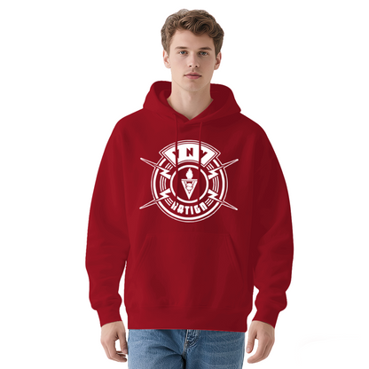 YNY NATION Retro Emblem Graphic Men Hoodie, Soft Daily Comfort
