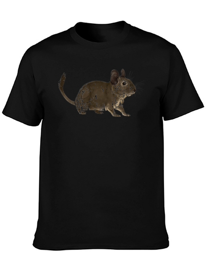 Cute Degu Rat T-Shirt - Casual Black Tee