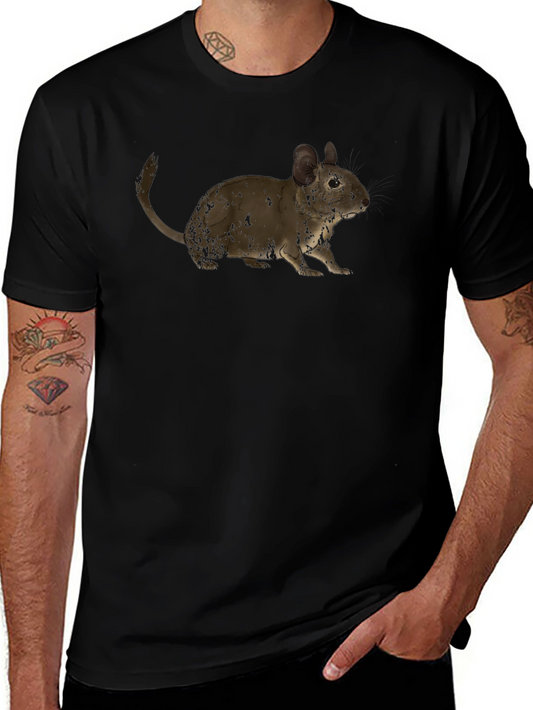 Cute Degu Rat T-Shirt - Casual Black Tee