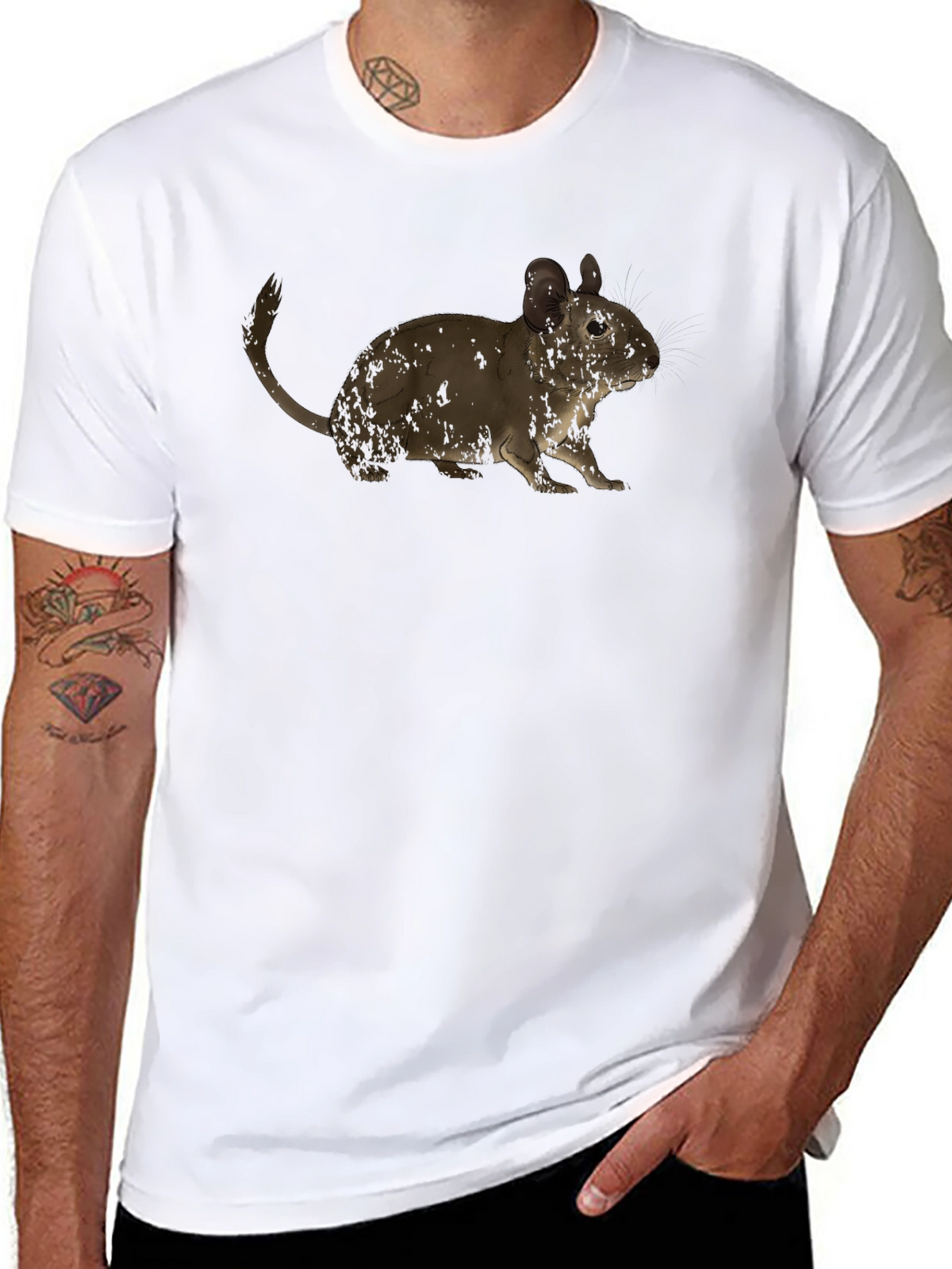Cute Degu Rat T-Shirt - Casual Black Tee