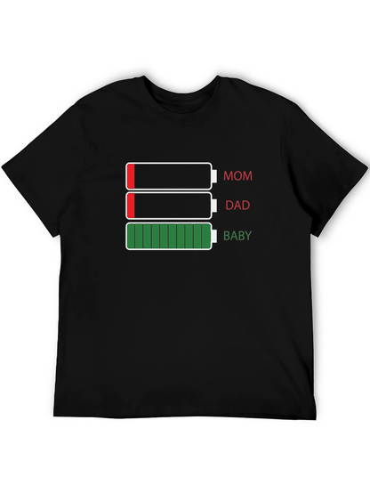 Funny Mom Dad Baby Battery T-Shirt