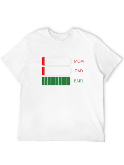 Funny Mom Dad Baby Battery T-Shirt