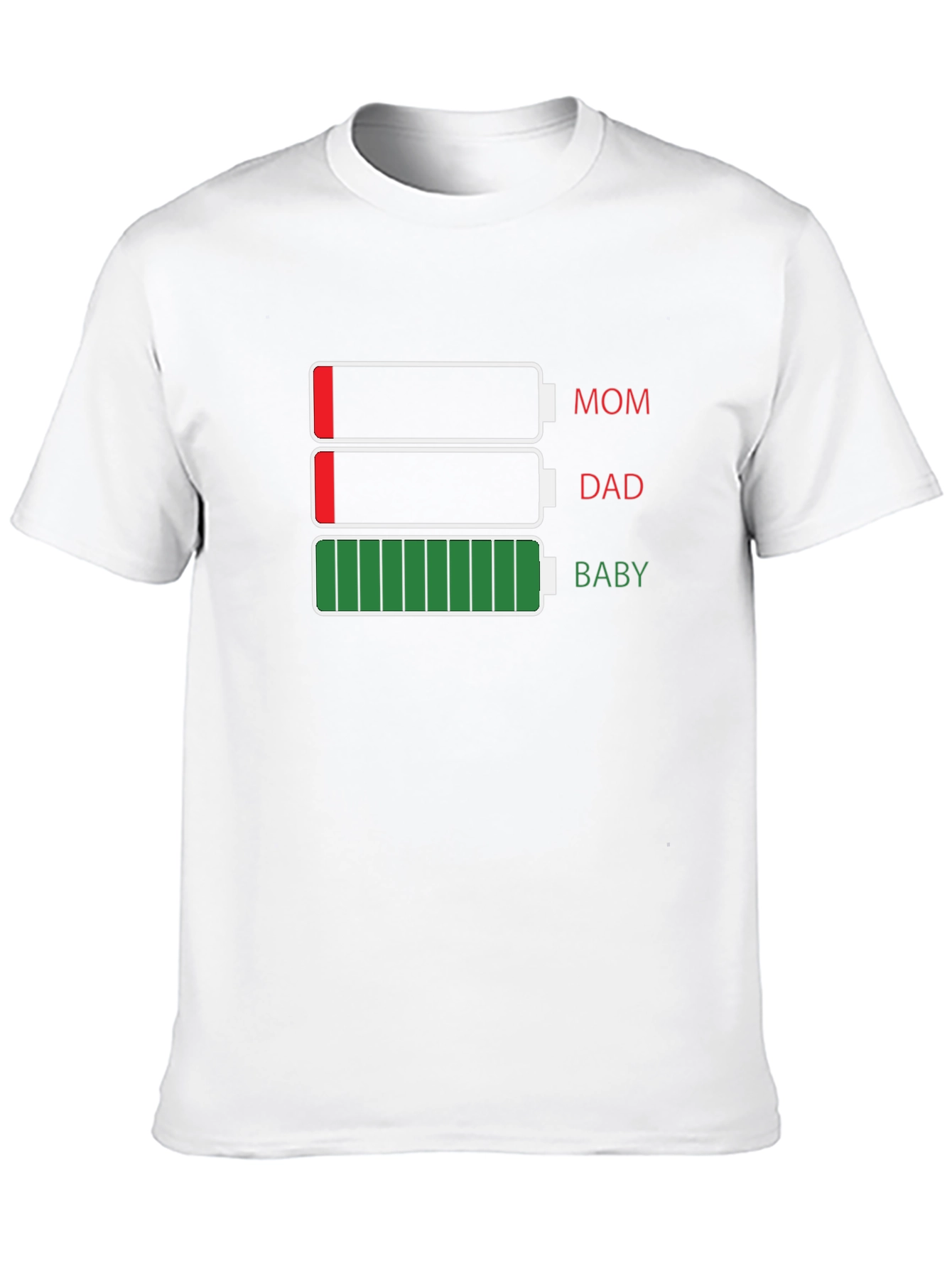 Funny Mom Dad Baby Battery T-Shirt