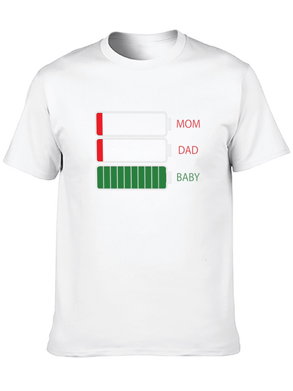 Funny Mom Dad Baby Battery T-Shirt