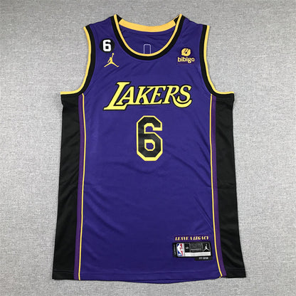 Men's Los Angeles Lakers LeBron James #6 Purple 2022/23 Swingman Jerseys - Statement Edition