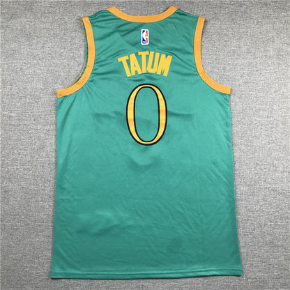 Men's Boston Celtics Jayson Tatum #0 NBA Green Swingman Player Jerseys