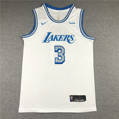 Men's Los Angeles Lakers Anthony Davis #3 White Swingman Jerseys - City Edition