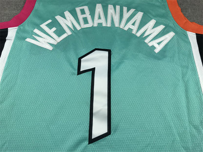 Men's San Antonio Spurs Victor Wembanyama #1 Turquoise 2022/23 Swingman Jerseys - City Edition