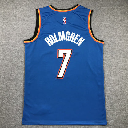 Men's Oklahoma City Thunder Chet Holmgren #7 Blue Swingman Jerseys - Icon Edition