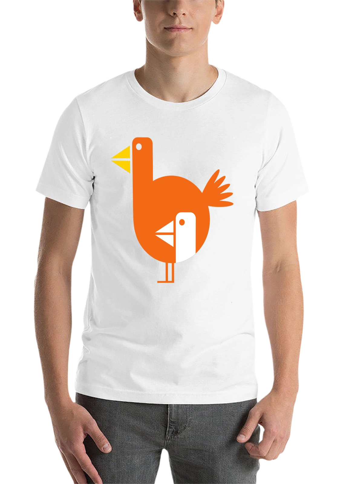 Abstract Bird Graphic Black T-Shirt