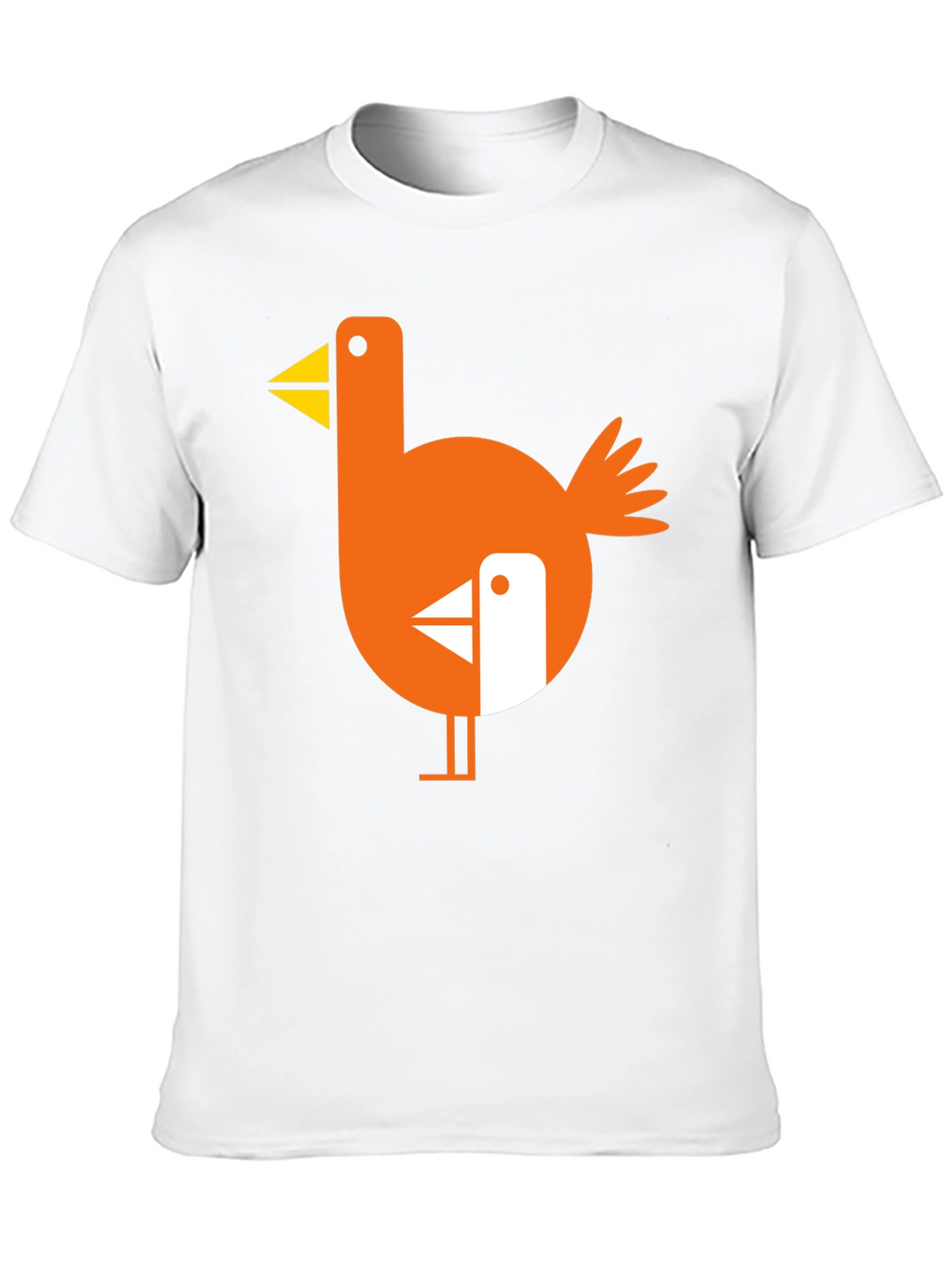 Abstract Bird Graphic Black T-Shirt