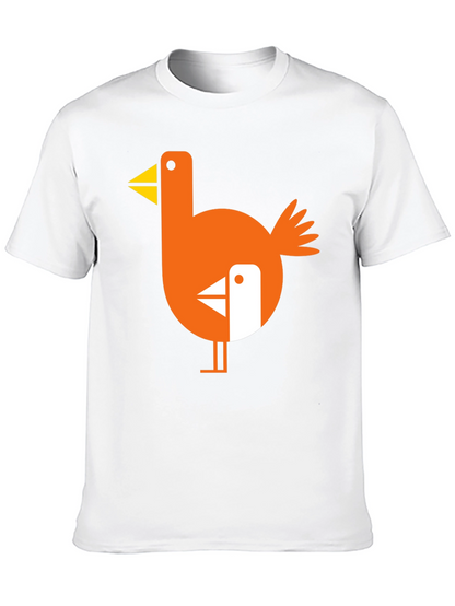 Abstract Bird Graphic Black T-Shirt
