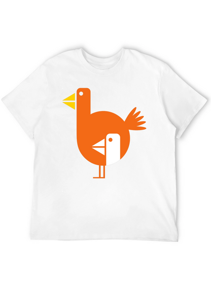 Abstract Bird Graphic Black T-Shirt