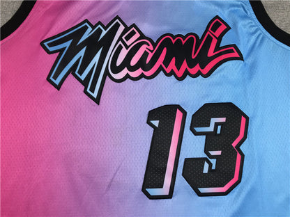 Men's Miami Heat Bam Adebayo Pink/Blue 2020/21 Swingman Jerseys C City Edition
