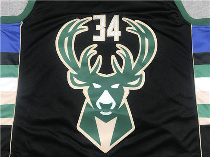 Men's Milwaukee Bucks Giannis Antetokounmpo #34 Black Player Jerseys