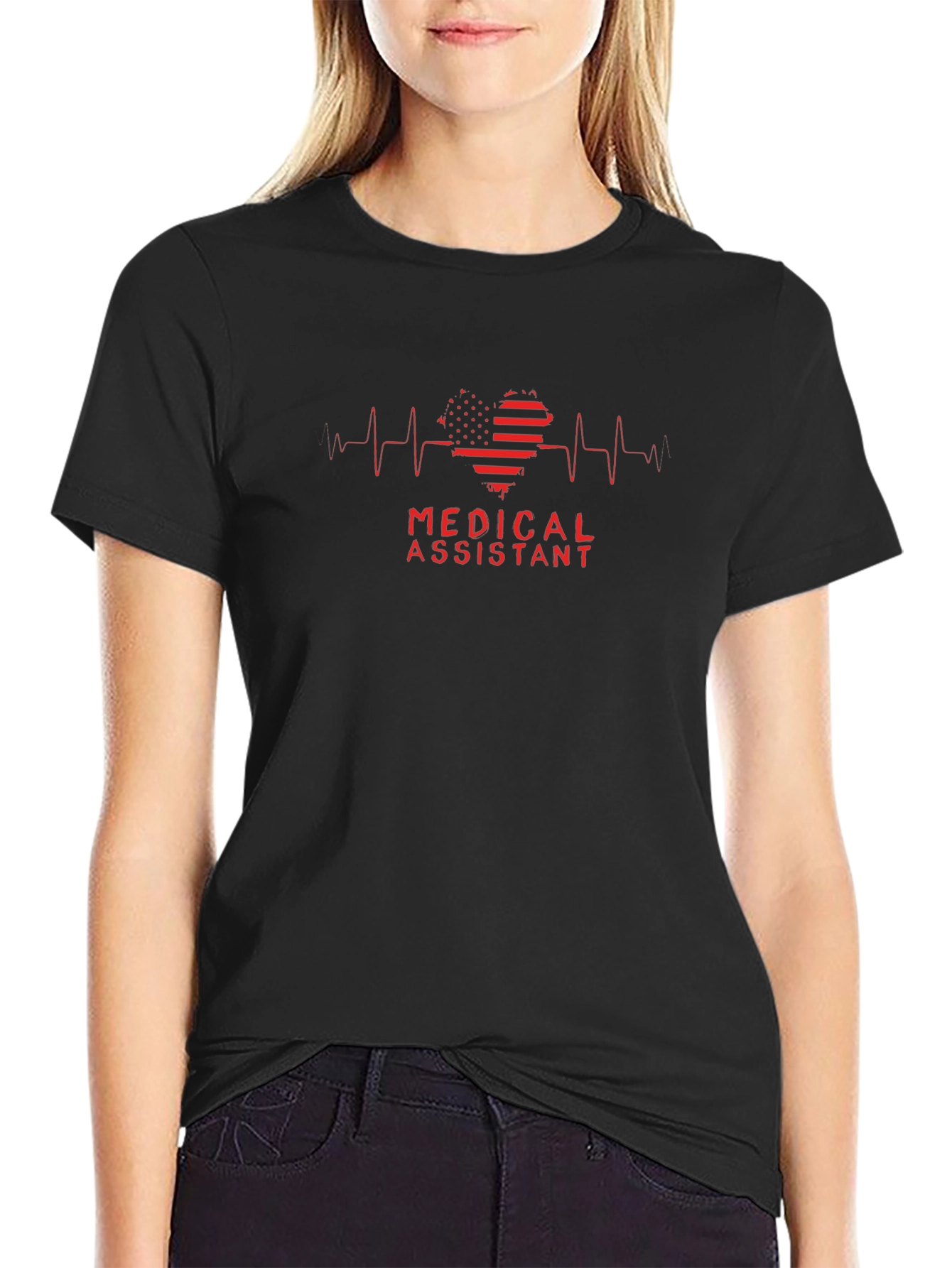 Medical Assistant Heartbeat Graphic T-Shirt