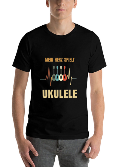 Mein Herz Spielt Ukulele Black T-Shirt