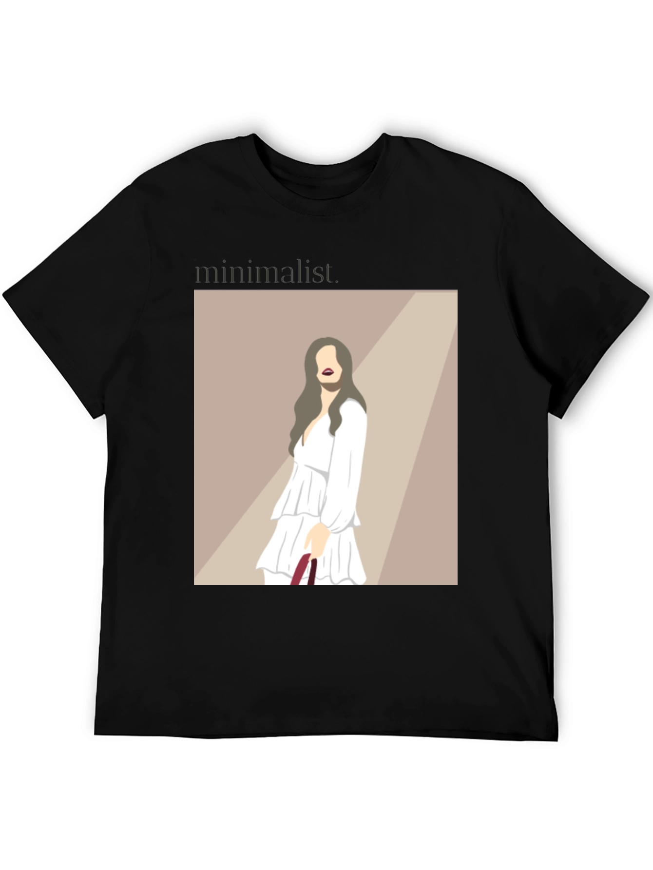 Minimalist Woman Illustration Black T-Shirt