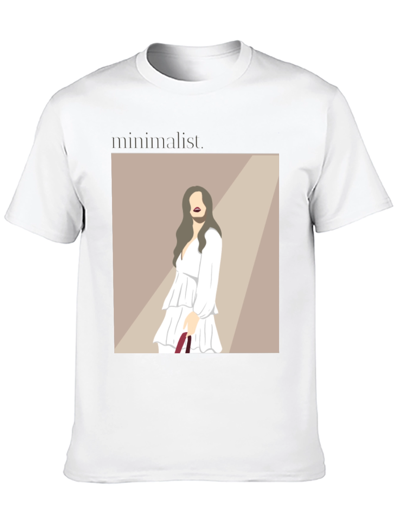 Minimalist Woman Illustration Black T-Shirt