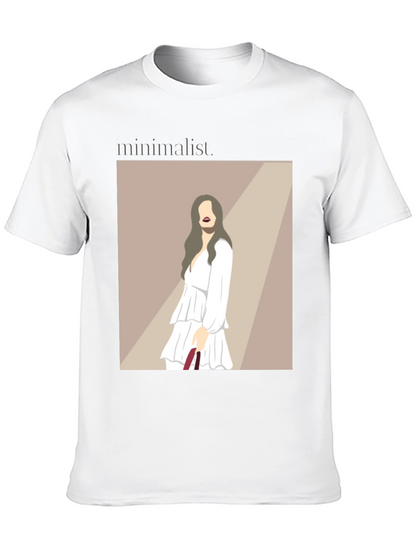 Minimalist Woman Illustration Black T-Shirt