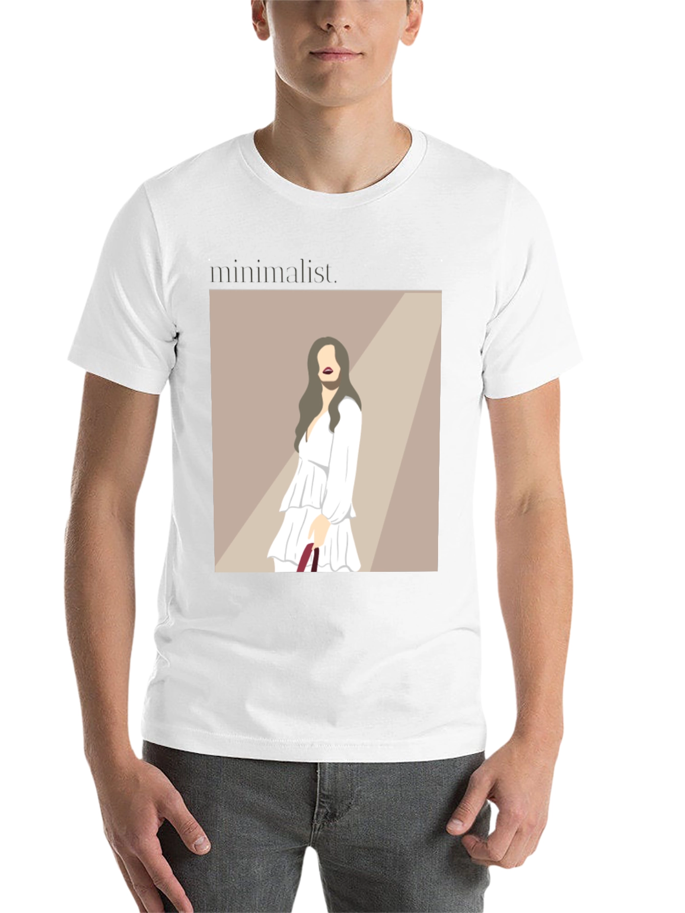 Minimalist Woman Illustration Black T-Shirt