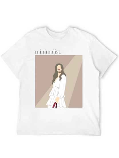 Minimalist Woman Illustration Black T-Shirt
